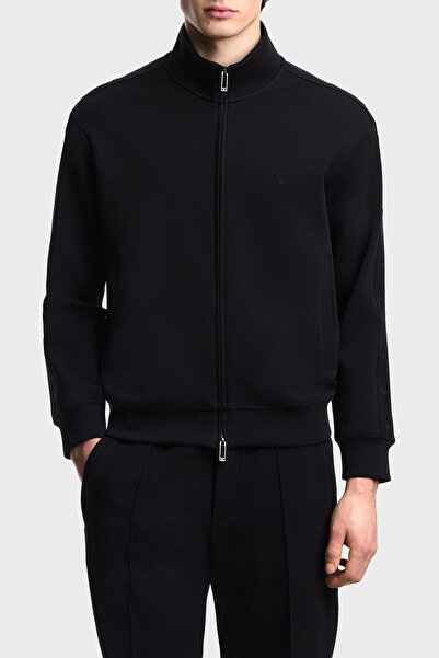 Emporio Armani Cotton Lu Regular Fit Logo Detailed Mock Neck Sweat Men's Swea...