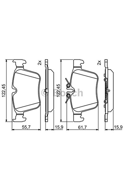 Bosch Set plăcuțe de frână, frână cu disc 0 986 495 394