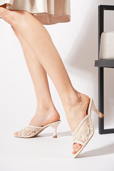 Moda Pie Resires Bonuk İşkleme T Τούλι για Γυναίκες Fantazi T Παντόφλες Nut