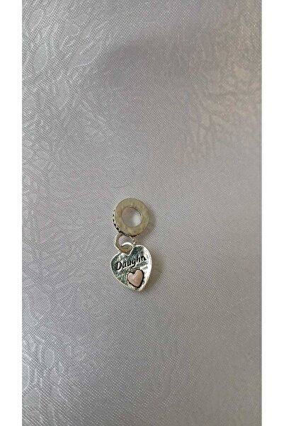 OGİSO Bijuteri Daughter Yazılı Pembe Kalpli Çelik Bileklik Uyumlu Charm