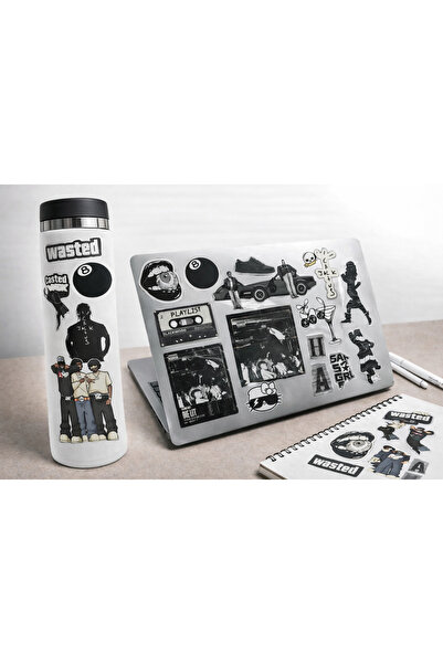 Limitless Design مجموعة ملصقات هيب هوب وستايل ستريت مقاس 22x30 سم - لابتوب، د...