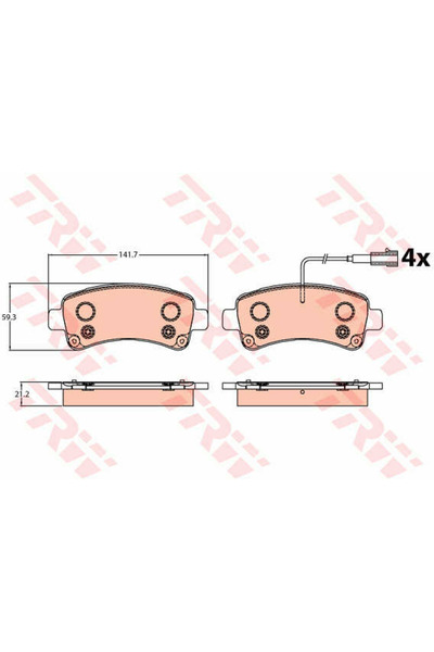 TRW Set de plăcuțe de frână, frână pe disc GDB2106