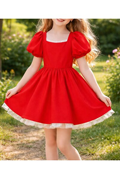 shop Κοριτσίστικο φόρεμα Υφαντό με κομψό σχέδιο και λευκή κορδέλα στην πλάτη ...