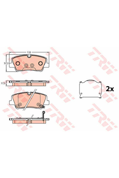 TRW Σετ τακάκια φρένων, δισκόφρενο GDB3646