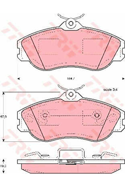 TRW Set de plăcuțe de frână, frână pe disc GDB815