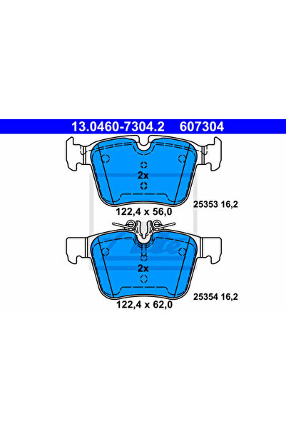 Ate Σετ τακάκια φρένων, δισκόφρενο 13.0460-7304.2 Mercedes-Benz C-Class/C-Cla...