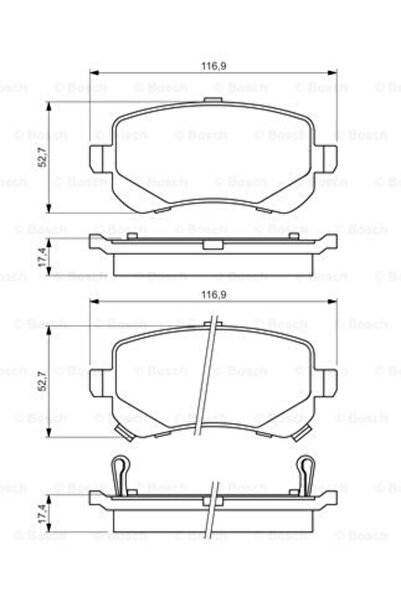 Bosch Σετ τακάκια φρένων, δισκόφρενο 0 986 494 496