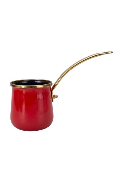 Saatistan Kırmızı Orta Boy Cezve, Şık ve Dayanıklı, Kahve Severler İçin Ideal