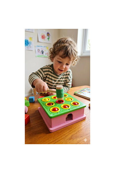 direkstoktan Ahşap Köstebek Vurma Oyunu - Rakamlı Eğitici Montessori Oyuncak ...