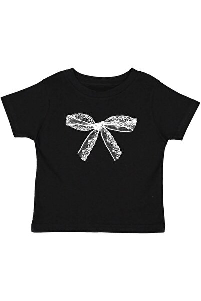Violon Lace Ribbon Printed Black Women Cropped