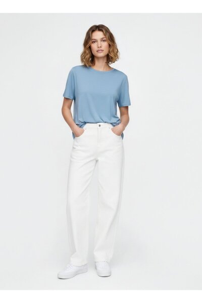 Ltb okrugla kragna Plava majica opuštenog kroja