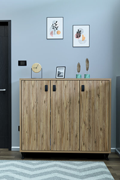 ODESSIA 3 Kapaklı Ayakkabılık Raflı Modern Ayakkabı Dolabı, Geniş Depolama Al...