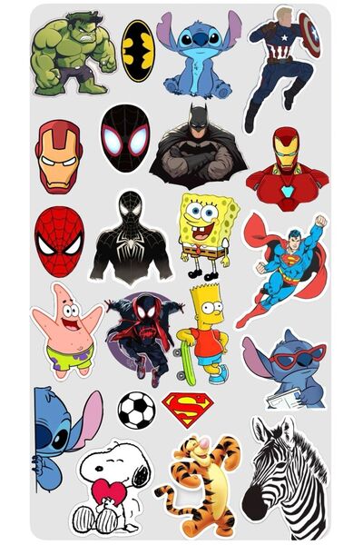 Limitless Design مجموعة ملصقات الأبطال الخارقين والرسوم المتحركة مقاس 22x30 س...