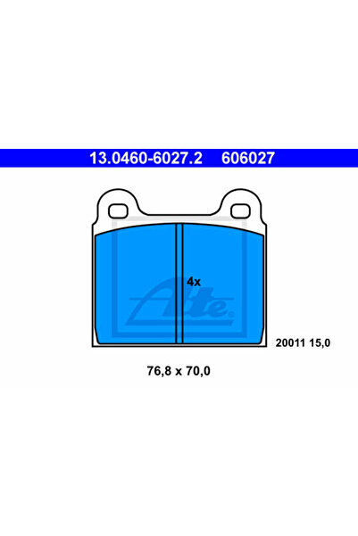 Ate Σετ τακάκια φρένων, δισκόφρενο 13.0460-6027.2