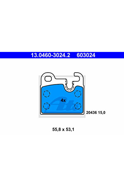 Ate Σετ τακάκια φρένων, δισκόφρενο 13.0460-3024.2