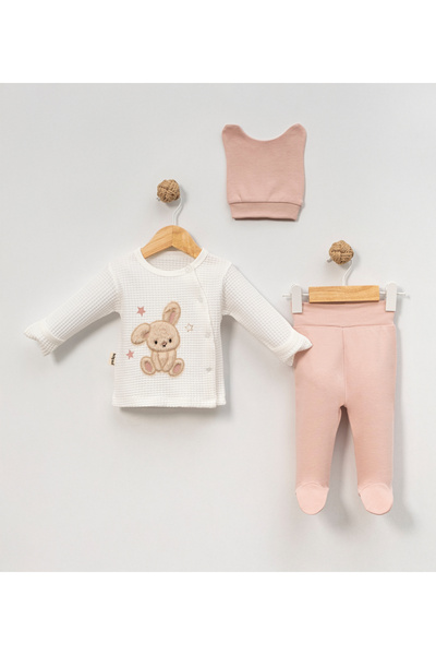 Babycan KIZ PELUŞ TAVŞANCIK-3 LÜ HASTANE ÇIKIŞ ZIBIN SETİ