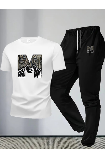 Flow touch M Printed Oversized bottom top tracksuit set