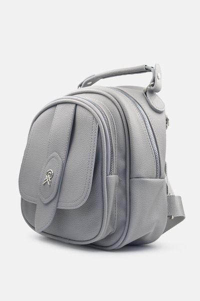 LikeMoon Geantă gri cu mai multe compartimente pentru femei, cu fermoar, gean...