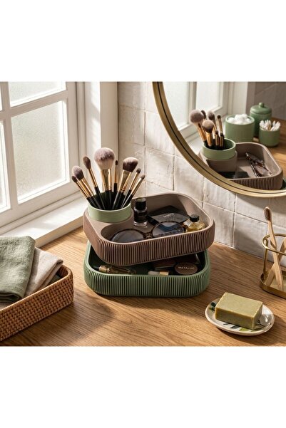 modakesim 2 Katlı Makyaj Takı Organizeri – Çok Amaçlı Kozmetik Düzenleyici, B...