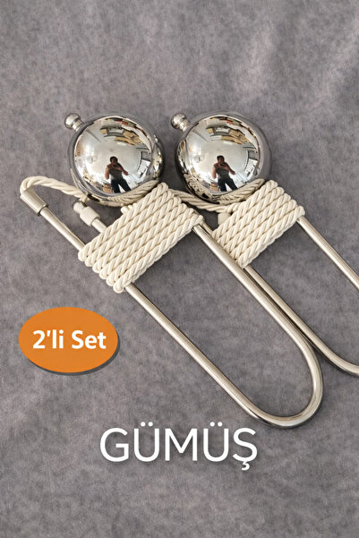 MGEStore Perde Tutucu Renso Perde Askısı Aksesuar Topuzlu 2 Adet Takım