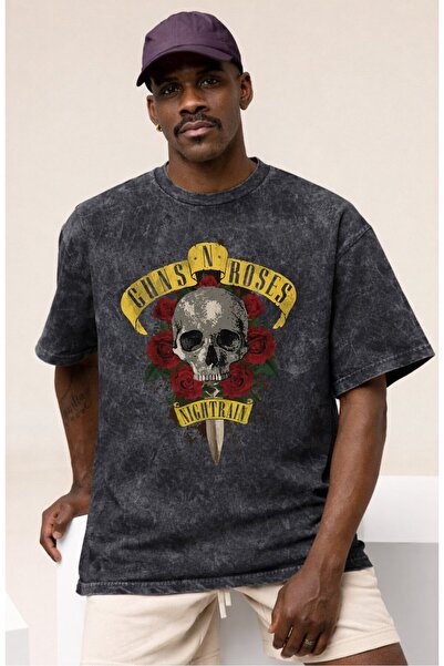 SEVBANO Μπλουζάκι Guns N' Roses Rock Metal Music Group με στάμπα Unisex Overs...