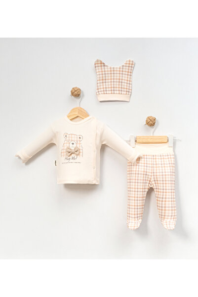Babycan Men's Plaid Piece Ayicik-3 Piece Hospital Release Zibin Set