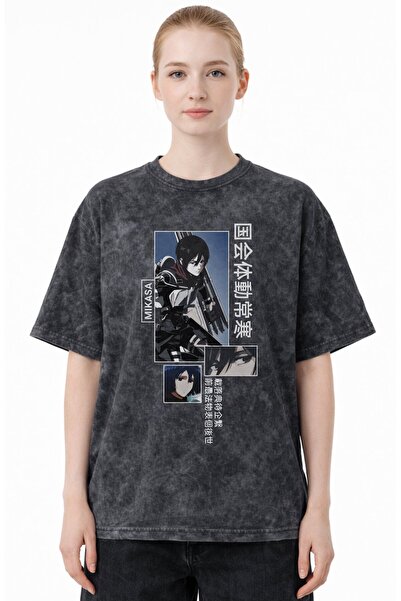 SEVBANO Μπλουζάκι Mikasa Ackerman Attack On Titan Anime με στάμπα, Unisex, Ov...