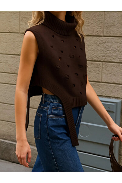 FİFTY ONE Yan Tie-Detail Embossed Knitwear Sweater