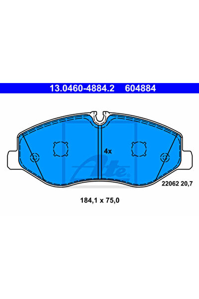 Ate Σετ τακάκια φρένων, δισκόφρενο 13.0460-4884.2 Mercedes-Benz Marco Polo Ca...