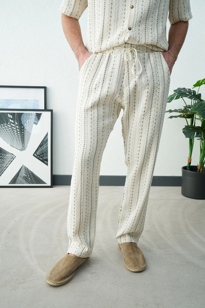 Wonraces Men's Baggy Elastic Waist Knitwear Look Patterned Cotton Pack Transi...