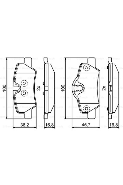 Bosch Set plăcuțe de frână, frână cu disc 0 986 495 400