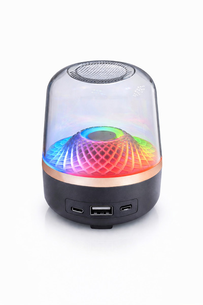 POLYGOLD RGB LED Işıklı Bluetooth Hoparlör 5W Güçlü Ses – Bluetooth 5.3 Kablo...