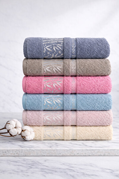 Zümrüt havlu Bambu %100 Pamuk 6’lı Havlu – 50x90 cm , Yumuşak, Emici, Mutfak ...