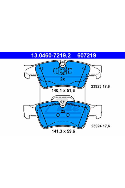 Ate Σετ τακάκια φρένων, δισκόφρενο 13.0460-7219.2 Mercedes-Benz G-Class/Gl-Cl...