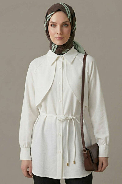 Lavanta Tekstil Tunika sa detaljima od kaputa i užeta