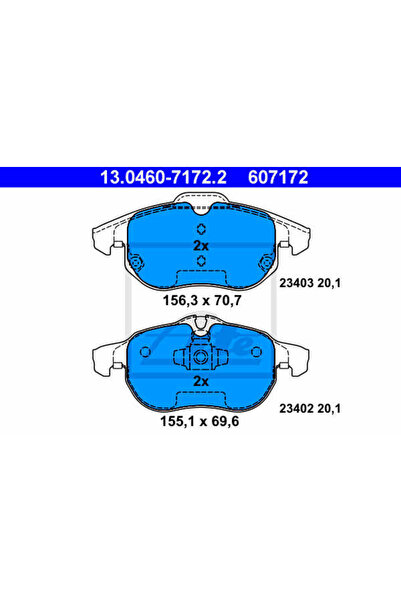 Ate Set of brake pads, disc brake 13.0460-7172.2
