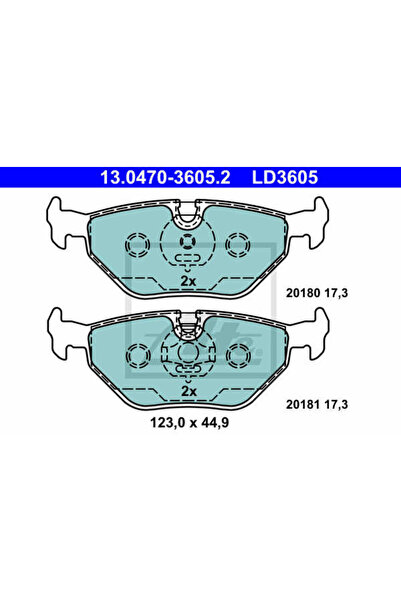 Ate Set Placute Frana,Frana Disc 13.0470-3605.2 Bmw 3/3 Cabriolet/3 Compact M...