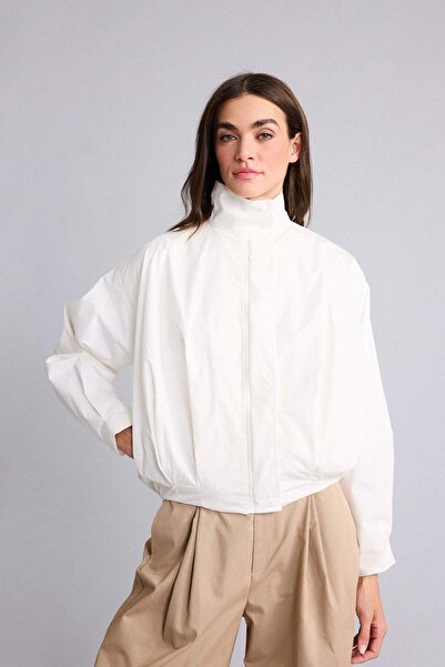 DeFacto Balloon Fit Mock Neck Poplin Jacket H0893Ax26Sm