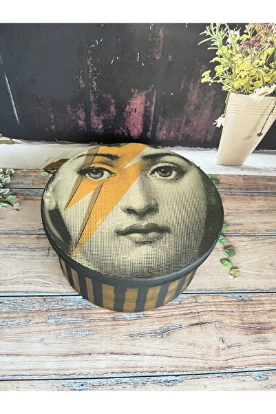 Bypinaryuksel Fornasetti Patterned Wooden Box with Lid