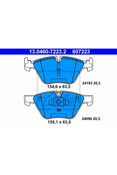 Ate Σετ τακάκια φρένων, δισκόφρενο 13.0460-7223.2