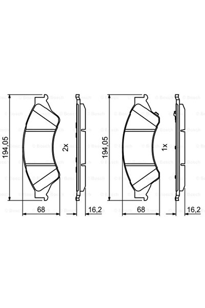 Bosch Set plăcuțe de frână, frână cu disc 0 986 494 791