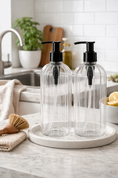 PNR HİJYEN Bulaşık Deterjanı ve Sıvı Sabun Şişe Seti 2’li Şeffaf 500 ml