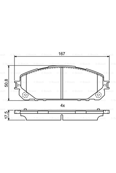 Bosch Σετ τακάκια φρένων, δισκόφρενο 0986495404 Jeep Cherokee/Cherokee Van