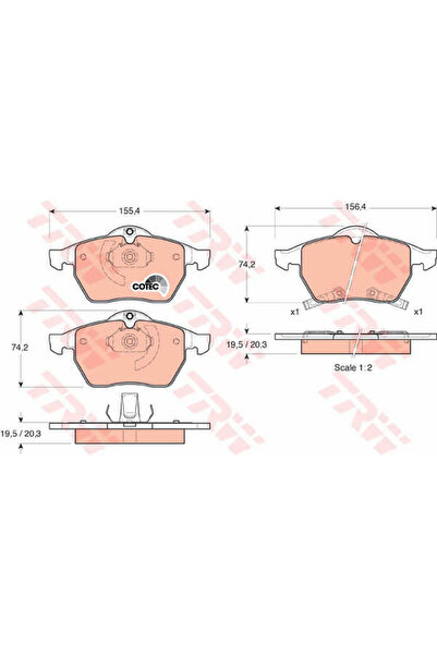 TRW Set of brake pads, disc brake GDB1342