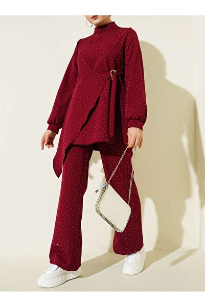 Lavanta Tekstil Mini Stone Belt Detail Double Set