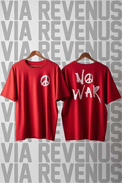 Vordevia Μπλουζάκι No War Μπροστινό και Πίσω με τύπωμα Ποδηλατικό Κολάρο Φαρδ...