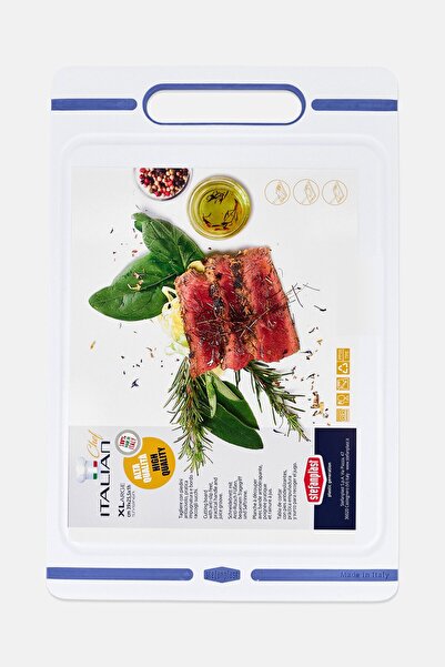 Stefanplast X Large Anti Slip Plastic Cutting Board, White