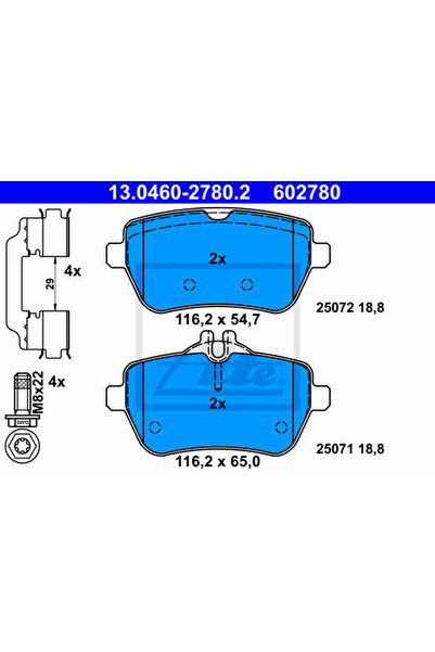 Ate Set placute frana, frana disc 13.0460-2780.2