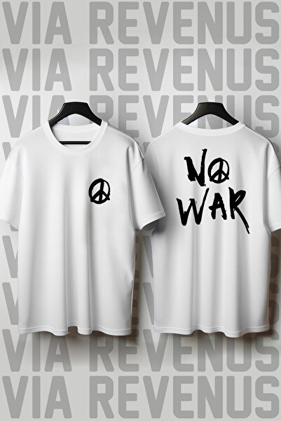 Vordevia Μπλουζάκι No War Μπροστινό και Πίσω με τύπωμα Ποδηλατικό Κολάρο Φαρδ...