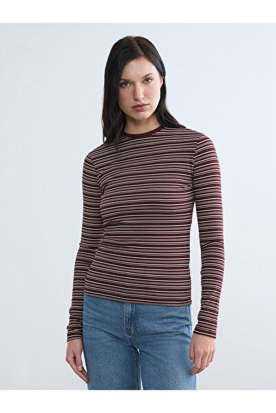 LC Waikiki Peak New Season Crew Neck Striped Women's Bodysuit